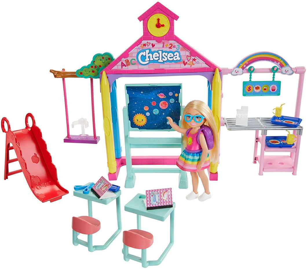 Barbie Club Chelsea Doll and School Playset, 6-inch Blonde, with Accessories