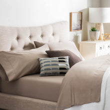 Load image into Gallery viewer, Brookside - Cotton Blend Sheet Set - Wrinkle Resistant - Rich Cotton Look and Feel - Easy Care Fabric - Deep Pocket Design - Split Queen - Sandstone