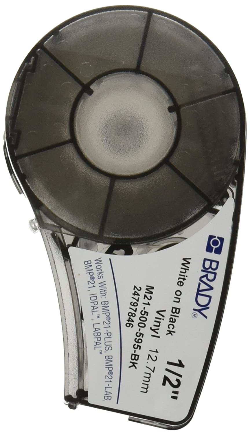 Brady M21-500-595-BK Cartridge, B595 Vinyl Indoor/Outdoor Material, 0.5