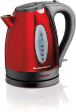 Load image into Gallery viewer, Hamilton Beach 40885 Stainless Steel Electric Kettle, 1.7-Liter, Red