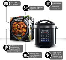 Load image into Gallery viewer, GRANITESTONE 2590 12-in-1 Multicooker with LED Display, Electric Pressure Cooker, Slow Cooker, Rice Cooker, Steamer, Saute, Yogurt Maker and Warmer, 6 Quart, 12 Pre-Set Functions As Seen On TV