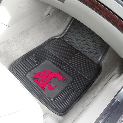 Fan Mats Washington State Univ. 2-Piece Car Mats BLACK/RED 18 X 27