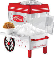 Load image into Gallery viewer, Nostalgia SCM550COKE Coca-Cola Countertop Snow Cone Maker Makes 20 Icy Treats, Includes 2 Reusable Plastic Cups &amp; Ice Scoop – White/Red