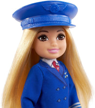 Load image into Gallery viewer, Barbie Chelsea Can Be Playset with Blonde Chelsea Pilot Doll (6-In/15.24-cm), Luggage, Headset, Cockpit Wheel, Mini Plane, Glasses, Great Gift for Ages 3 Years Old &amp; Up