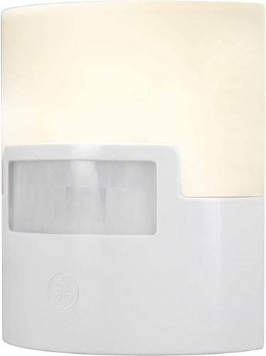 GE, 40 Lumens, Enbrighten LED Night Light, Motion Sensor, 2 Pack, Plug-in, UL Listed, Ideal for Bedroom, Nursery, Bathroom, Kitchen, Hallway, White, 46632, 2