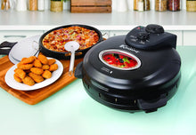 Load image into Gallery viewer, Euro Cuisine PM600 Crispy Crust 12&quot; Rotating Pizza Maker with Stone &amp; Baking Pan, Counter Top, Black
