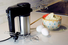 Load image into Gallery viewer, Total Chef TCHM02 6-Speed Hand Mixer, 250 Watts with Turbo Boost, Beaters and Dough Hooks, Stainless Steel, Countertop, Black/Gray