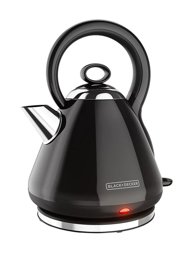 BLACK+DECKER 1.7L Stainless Steel Electric Cordless Kettle, Black, KE2900B