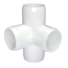 Load image into Gallery viewer, FORMUFIT F0014WT-WH-4 4-Way Tee PVC Fitting, Furniture Grade, 1&quot; Size, White (Pack of 4)