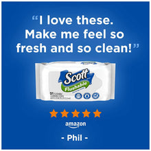 Load image into Gallery viewer, Scott Flushable Wipes, Fragrance-Free, Refill bag with 170 Wipes Total