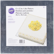 Load image into Gallery viewer, Wilton Silver 12-Inch Square Cake Platters, 5 Count