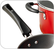 Load image into Gallery viewer, 9-Piece Red Simple Cooking Nonstick Stay-Cool Handles Riveted Heat- And Shatter-Resistant Tempered Glass Lids Dishwasher-Safe Cookware Set