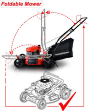 Load image into Gallery viewer, PowerSmart Lawn Mower, 21-inch &amp; 170CC, Gas Powered Self-propelled Lawn Mower with 4-Stroke Engine, 3-in-1 Gas Mower in Color Red/Black, 5 Adjustable Heights (1.2''-3.0''), DB2194SR-A