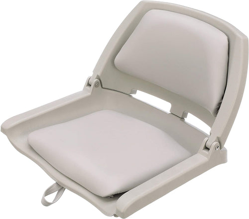 Attwood 98391GY Padded Boat Seat, Gray, Molded Plastic Frame, 20 Inches W x 17 Inches D x 12 Inches H