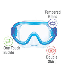 Load image into Gallery viewer, REEF TOURER ReefTourer Youth Single-Window Combo Set for Kids, Clear Blue