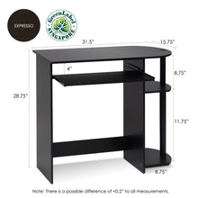 Load image into Gallery viewer, Furinno 14098R1EX/BK Easy Assembly Computer Desk, Espresso