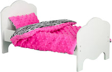 Load image into Gallery viewer, Olivia's Little World - Princess Classic 18" Doll Single Bed + Bedding (Polka Dots) | Wooden 18 inch Doll Furniture