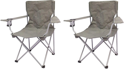 2 Pack Ozark Trail Quad Folding Camp Chair (L x W x H) 19.10 x 32.70 x 32.10 Inches