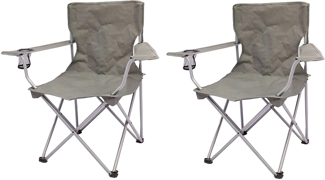 2 Pack Ozark Trail Quad Folding Camp Chair (L x W x H) 19.10 x 32.70 x 32.10 Inches
