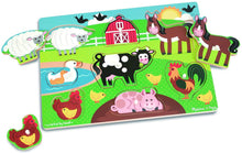 Load image into Gallery viewer, Melissa &amp; Doug Farm Wooden Peg Puzzle (8 pcs)