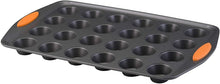 Load image into Gallery viewer, Rachael Ray Yum-o Nonstick 24 Cup Muffin Pan in Gray and Orange