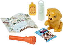 Load image into Gallery viewer, Barbie Hiking Doll, Brunette, with Puppy &amp; 9 Accessories, Including Backpack Pet Carrier, Map, Camera &amp; More, Gift for Kids 3 to 7 Years Old