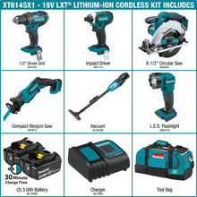 Load image into Gallery viewer, Makita XT614SX1 18V LXT Lithium-Ion Cordless 6-Pc. Combo Kit (3.0Ah)