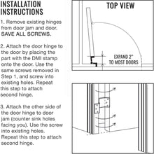 Load image into Gallery viewer, HealthSmart Door Hinges that Expand and Allow up to 2 Extra Inches for Handicap, Wheelchairs, Walkers and Rollator Accessibility, Brass