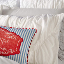 Load image into Gallery viewer, The Pioneer Woman Ruched Chevron Sham Set, White,Standard