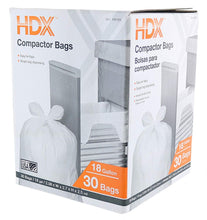 Load image into Gallery viewer, HDX 959933 18 Gallon 2.5 Mil Trash Compactor Bags w/ Tie Flaps (30-Count) (Made in USA)
