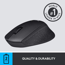 Load image into Gallery viewer, Logitech M330 Silent Plus Wireless Large Mouse, Black Inc)