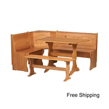 Load image into Gallery viewer, Essential Home Emily Breakfast Nook Kitchen Nook Solid Wood Corner Dining Breakfast Set Table Bench Chair Booth