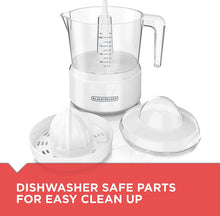 Load image into Gallery viewer, BLACK+DECKER CJ650W Citrus Juicer with 32 oz Plastic Jar, White