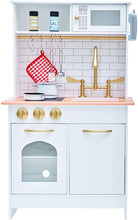 Load image into Gallery viewer, Teamson Kids Little Chef Boston Kids Play Kitchen, Toddler Pretend Play Set with Accessories, White/ Wood
