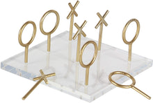 Load image into Gallery viewer, CosmoLiving by Cosmopolitan 56988 Glam Style Metallic Gold Tic Tac Toe Game Set on Clear Acrylic Board