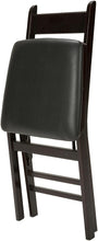 Load image into Gallery viewer, Cosco Wood Folding Chair with vinyl seat &amp; Ladder Back, 2 pack, Espresso