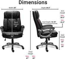 Load image into Gallery viewer, Serta Faux Leather Big &amp; Tall Executive Chair, Black