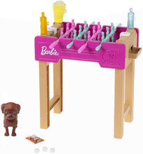 Load image into Gallery viewer, Barbie Mini Playset with Pet, Accessories and Working Foosball Table, Game Night Theme, Gift for 3 to 7 Year Olds