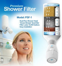 Load image into Gallery viewer, Pelican Water PSF-1NH 3-Stage Premium Shower Filter Without Head, White