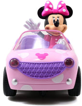 Load image into Gallery viewer, Disney Junior Minnie Mouse Roadster RC Car with Polka Dots, 27 MHz, Pink with White Polka Dots, Standard (97161)