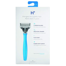 Load image into Gallery viewer, Harry&#39;s Razor With 2 Blade Cartridges Surf Blue