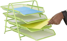 Load image into Gallery viewer, Mind Reader MESHMON3P-BLK Metal Mesh Monitor Stand with Drawer Organizer, and 3 Tier Steel Mesh Paper Tray Desk Organizer