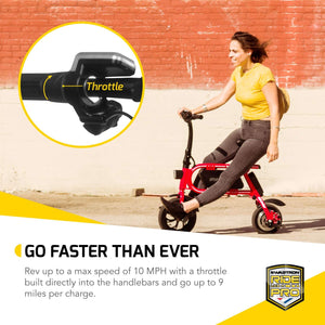 Swagtron 200W SWAGCYCLE Envy Steel Frame Folding Electric Bicycle e Bike w/Automatic Headlight – Reach 10 mph; 264 lbs Max Load