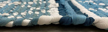 Load image into Gallery viewer, Reversible Blue and White Geometric Table Runner