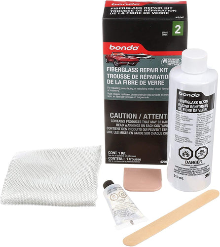 Bondo Fiberglass Repair Kit, Stage 2, For Repairing, Resurfacing, or Rebuilding Metal, Wood, Fiberglass or Masonry