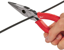 Load image into Gallery viewer, Milwaukee 48-22-6101 8-Inch Long Nose Pliers with Reaming Head and Onboard Fish Tape Pulling