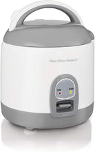 Load image into Gallery viewer, Hamilton Beach Mini Rice Cooker &amp; Food Steamer, 8 Cups Cooked (4 Uncooked), With Steam &amp; Rinse Basket, White (37508)