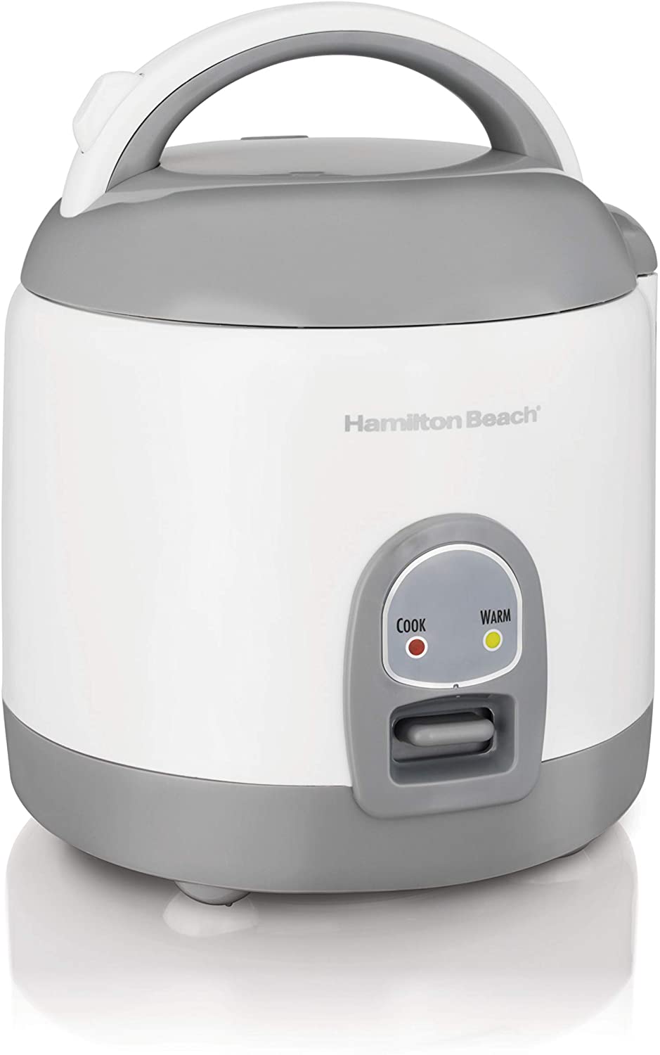 Hamilton Beach Mini Rice Cooker & Food Steamer, 8 Cups Cooked (4 Uncooked), With Steam & Rinse Basket, White (37508)