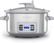 Load image into Gallery viewer, BLACK+DECKER SCD7007SSD 7-Quart Digital Slow Cooker with Temperature Probe + Precision Sous-Vide, Capacity, Stainless Steel