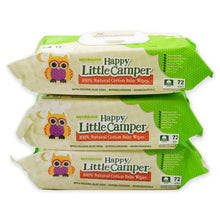 Load image into Gallery viewer, Happy Little Camper Baby Wipes, Natural All-Cotton with Organic Aloe, for Sensitive Skin, 216 Count